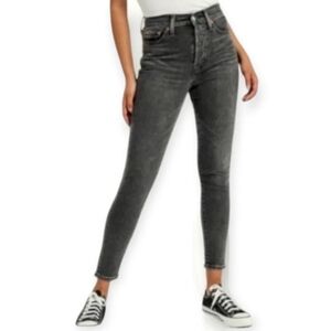 Levi's Wedgie Skinny High Rise Ankle Jeans in Jet Pack Gray Black 25
